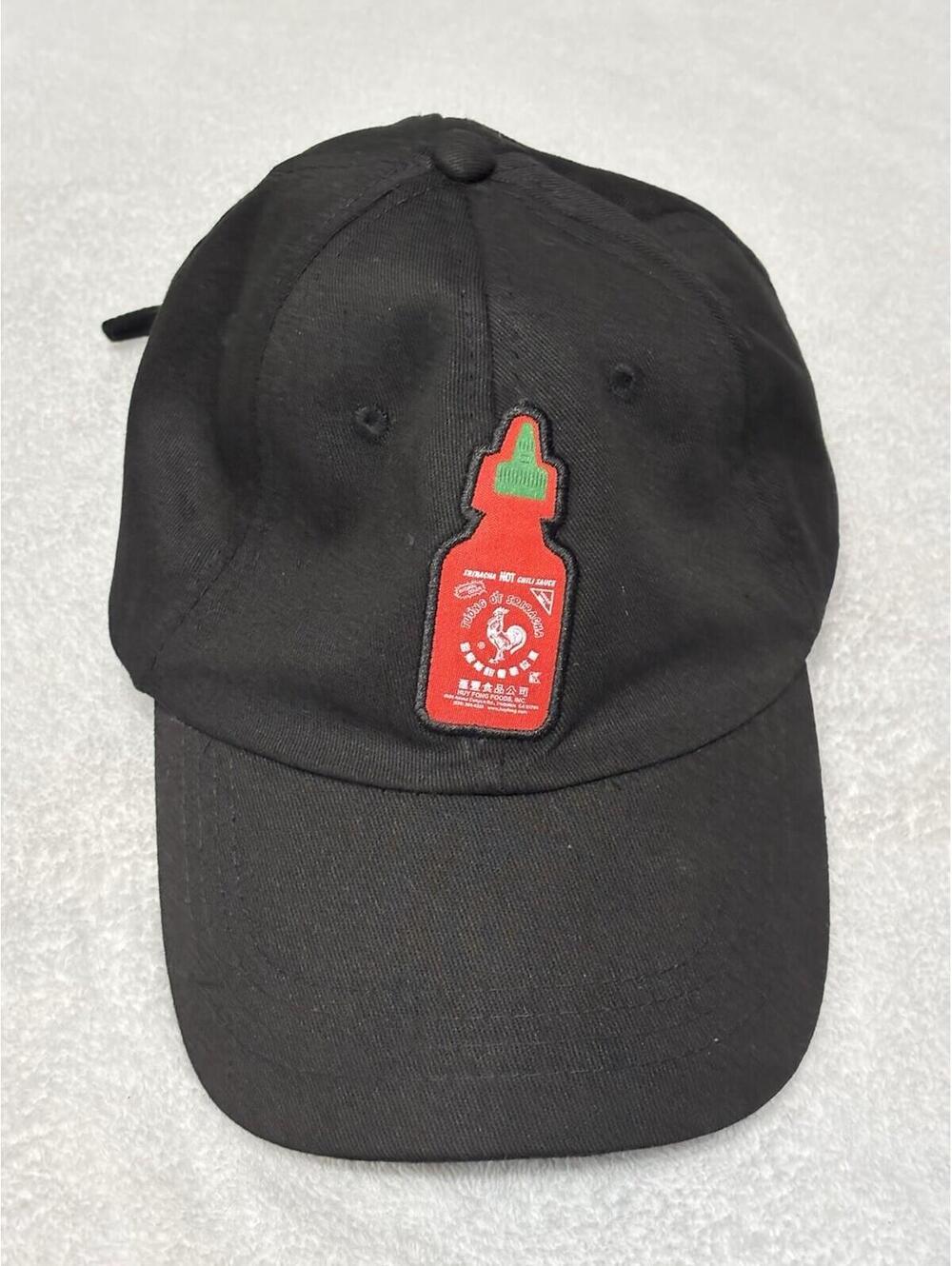 Black Sriracha Strapback Hat || pre-owned